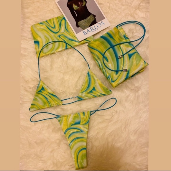 Sel Doval Barlos Resort TiniKini Bikini Swim Set And Dust Bag Size Large/XL - Picture 2 of 9